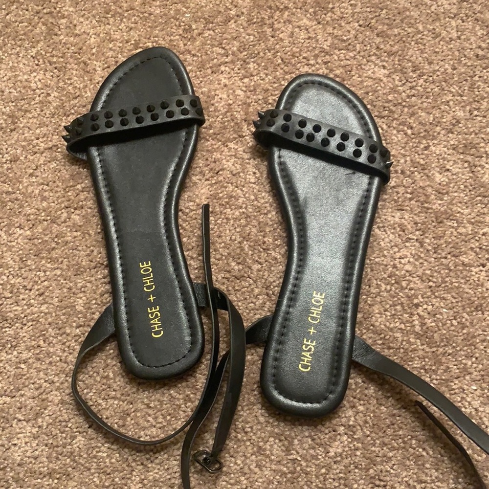 Chase and Chloe Ankle buckle sandal with studs